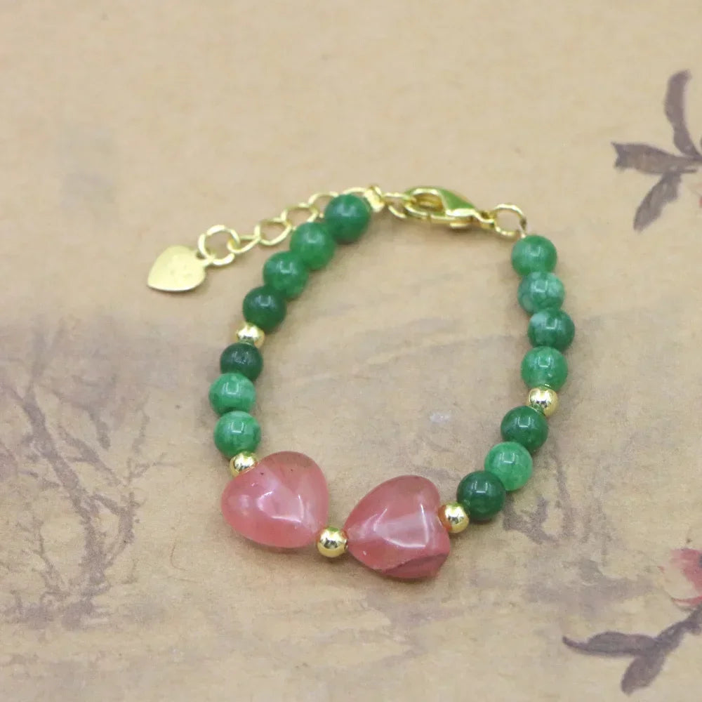Natural Stone Bead Bracelet for Girls - High Quality Lobster Clasp Jewelry Gift - ZOOMNSTORE