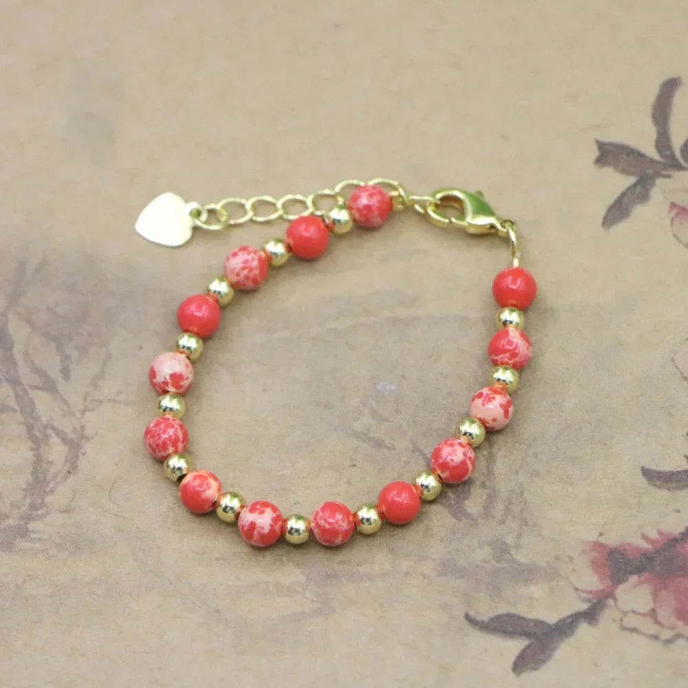 Natural Stone Bead Bracelet for Girls - Fashion Jewelry with Lobster Clasp Perfect Gift for Yoga Christmas and Weddings - ZOOMNSTORE