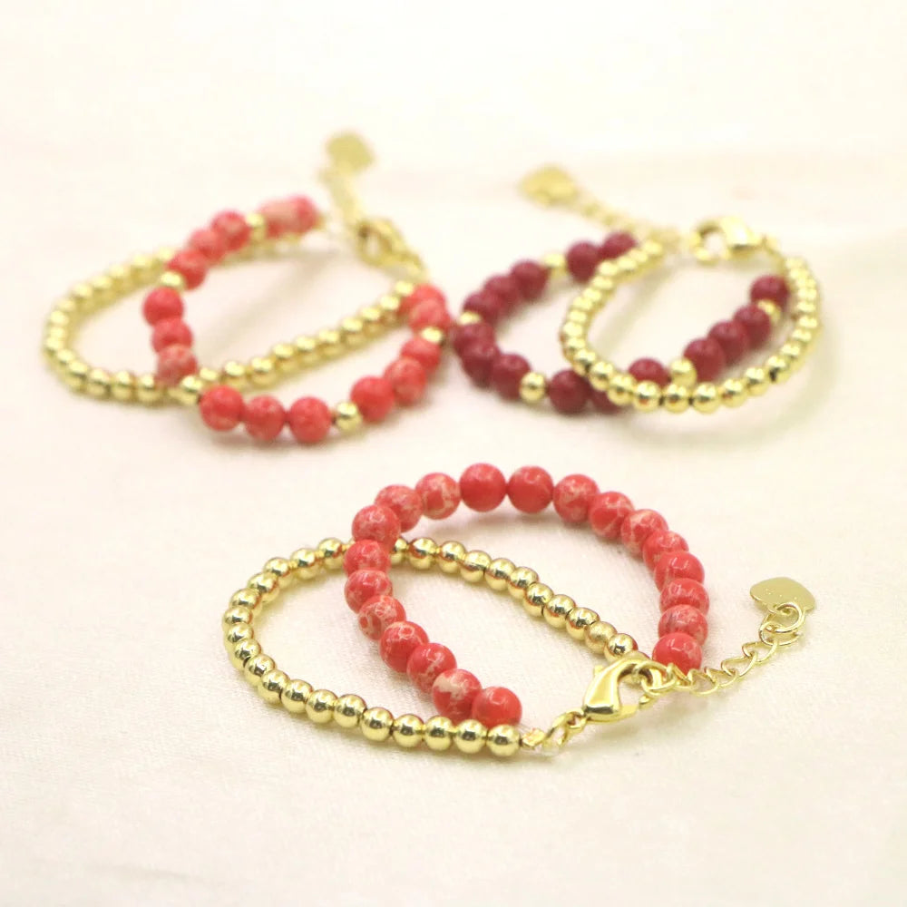 Natural Stone Bead Bracelet for Girls - Fashion Jewelry with Lobster Clasp Perfect Gift for Yoga Christmas and Weddings - ZOOMNSTORE