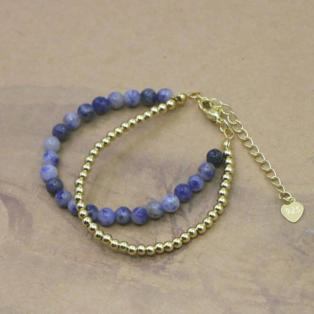 Natural Stone Bead Bracelet for Girls - Fashion Jewelry with Lobster Clasp Perfect Gift for Yoga Christmas and Weddings - ZOOMNSTORE
