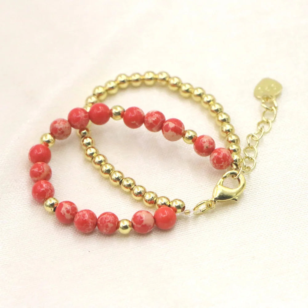 Natural Stone Bead Bracelet for Girls - Fashion Jewelry with Lobster Clasp Perfect Gift for Yoga Christmas and Weddings - ZOOMNSTORE