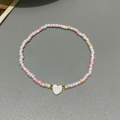Nature Shell Love Heart Bracelet - Handmade Jewelry for Girls and Women Cute Romantic Gift - ZOOMNSTORE