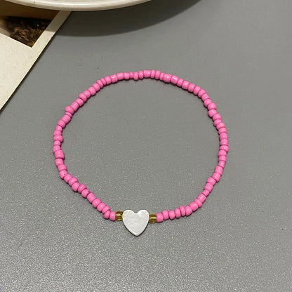 Nature Shell Love Heart Bracelet - Handmade Jewelry for Girls and Women Cute Romantic Gift - ZOOMNSTORE