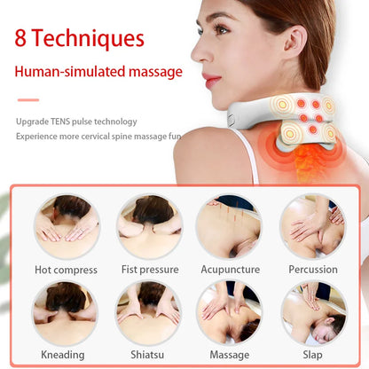 Neck Massage Device – Portable Shoulder Massager with Heating Compress & Vibration - ZOOMNSTORE