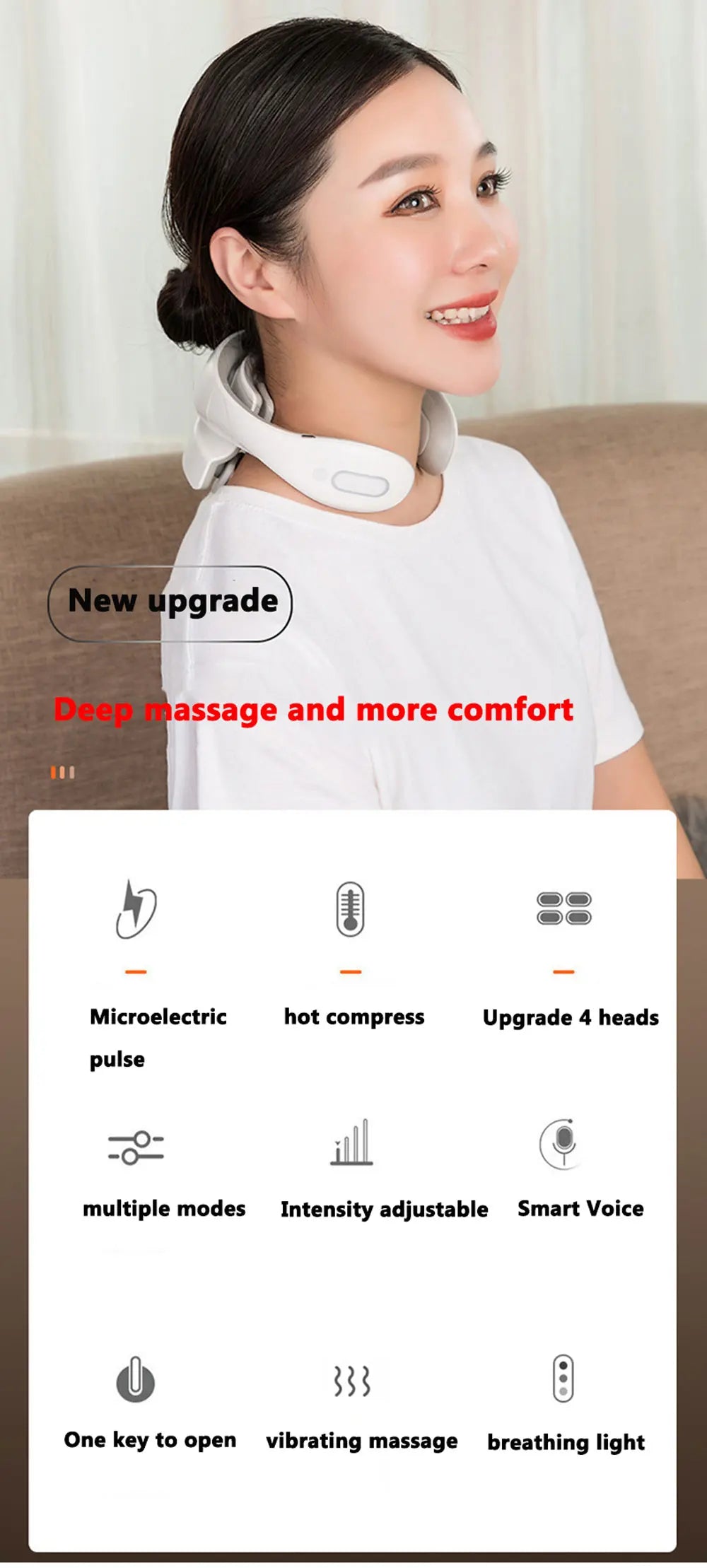 Neck Massage Device – Portable Shoulder Massager with Heating Compress & Vibration - ZOOMNSTORE