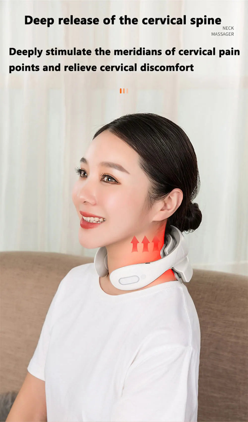 Neck Massage Device – Portable Shoulder Massager with Heating Compress & Vibration - ZOOMNSTORE
