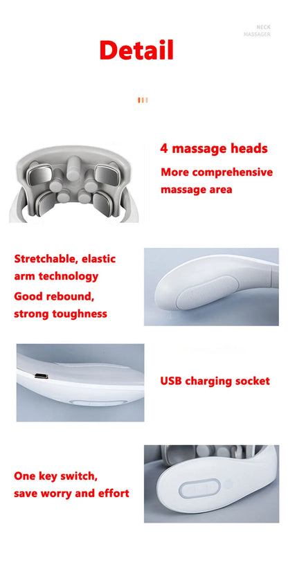 Neck Massage Device – Portable Shoulder Massager with Heating Compress & Vibration - ZOOMNSTORE