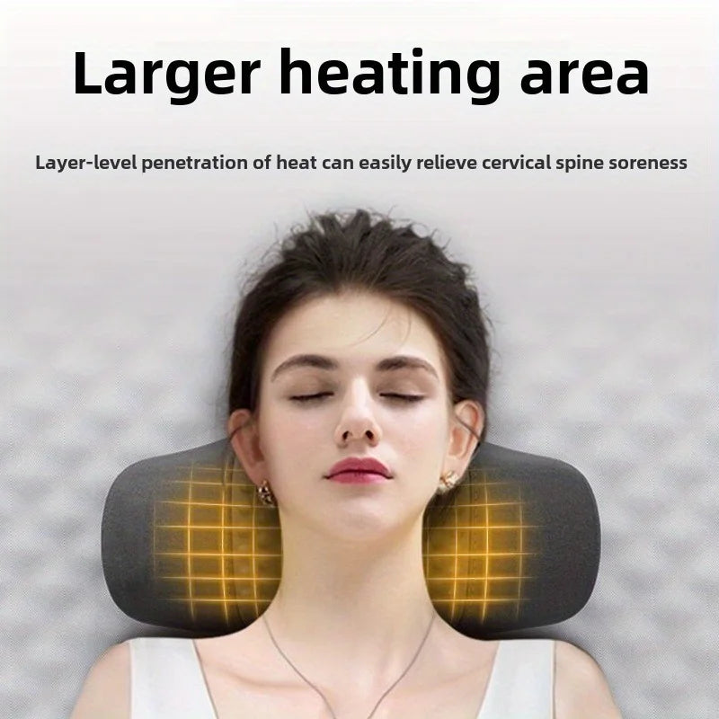 Neck Massage Pillow with Vibration Heating - Portable Lithium Battery Relaxer - ZOOMNSTORE