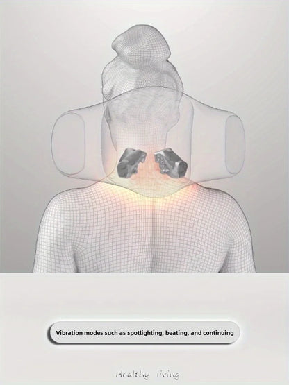 Neck Massage Pillow with Vibration Heating - Portable Lithium Battery Relaxer - ZOOMNSTORE