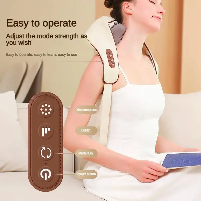 Neck Shoulder Massager – Multi-Mode Deep Tissue Shiatsu Kneading Device - ZOOMNSTORE