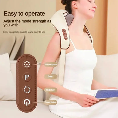 Neck Shoulder Massager – Multi-Mode Deep Tissue Shiatsu Kneading Device - ZOOMNSTORE
