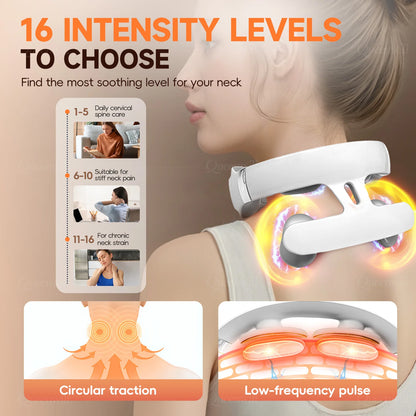 Neck Shoulder Massager – Portable Wireless Heating Device with 4 Massage Pads & 6 Modes - ZOOMNSTORE