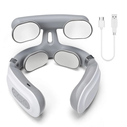 Neck Shoulder Massager – Portable Wireless Heating Device with 4 Massage Pads & 6 Modes - ZOOMNSTORE