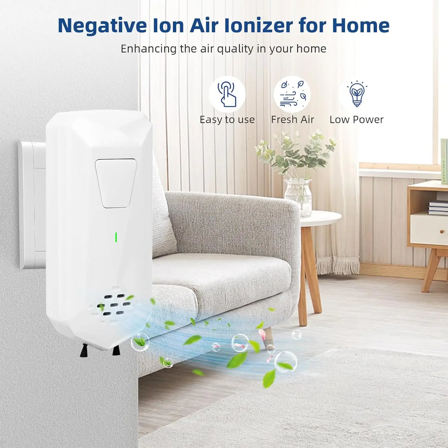 Mini Air Ionizer - Quiet Negative Ion Generator for Home Office and Kitchen - ZOOMNSTORE