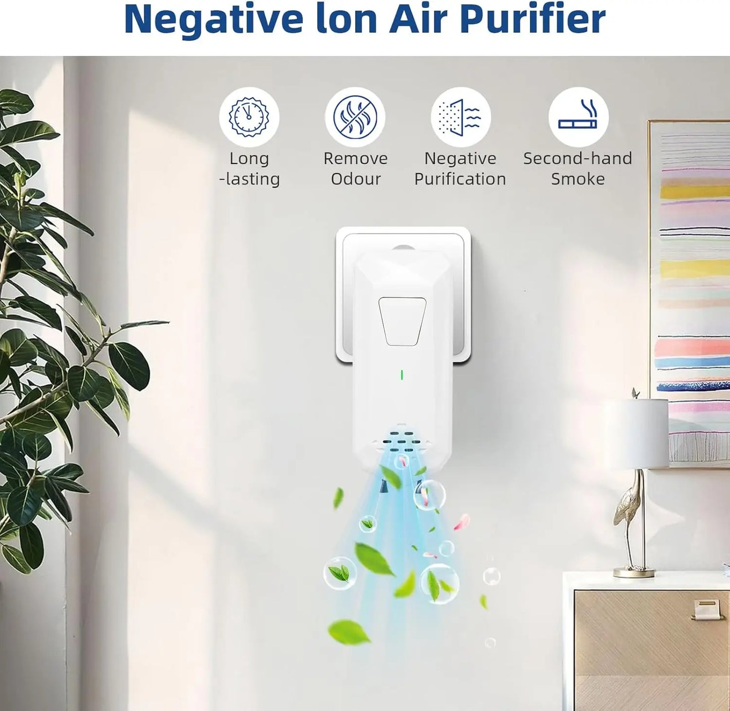 Mini Air Ionizer - Quiet Negative Ion Generator for Home Office and Kitchen - ZOOMNSTORE