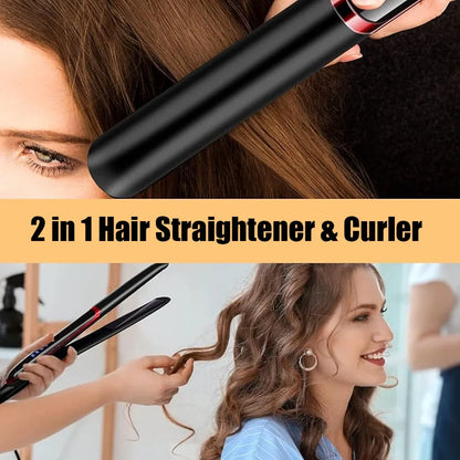 Negative Ion Hair Straightener - Ceramic Fast Heating Flat Iron with Adjustable Temperature - ZOOMNSTORE