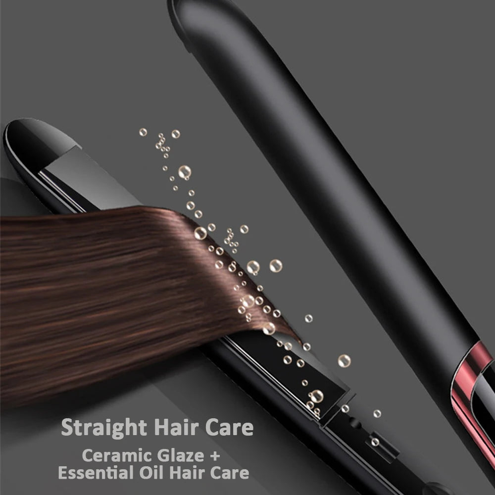 Negative Ion Hair Straightener - Ceramic Fast Heating Flat Iron with Adjustable Temperature - ZOOMNSTORE