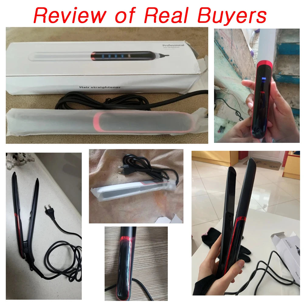 Negative Ion Hair Straightener - Ceramic Fast Heating Flat Iron with Adjustable Temperature - ZOOMNSTORE