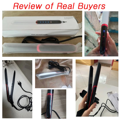 Negative Ion Hair Straightener - Ceramic Fast Heating Flat Iron with Adjustable Temperature - ZOOMNSTORE