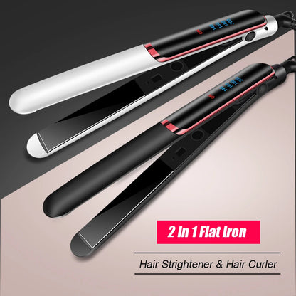 Negative Ion Hair Straightener - Ceramic Fast Heating Flat Iron with Adjustable Temperature - ZOOMNSTORE
