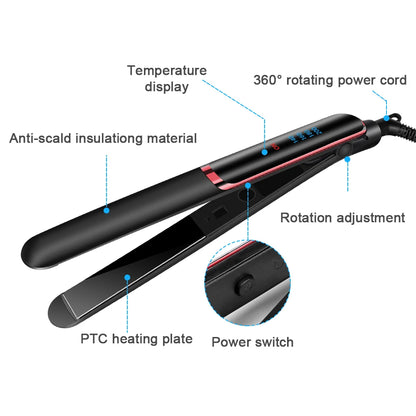 Negative Ion Hair Straightener - Ceramic Fast Heating Flat Iron with Adjustable Temperature - ZOOMNSTORE