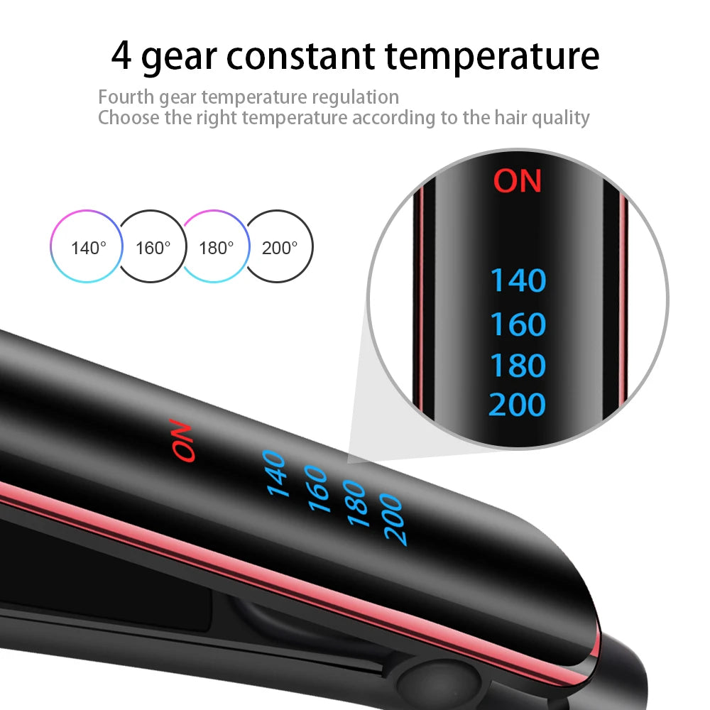 Negative Ion Hair Straightener - Ceramic Fast Heating Flat Iron with Adjustable Temperature - ZOOMNSTORE