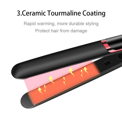 Negative Ion Hair Straightener - Ceramic Fast Heating Flat Iron with Adjustable Temperature - ZOOMNSTORE