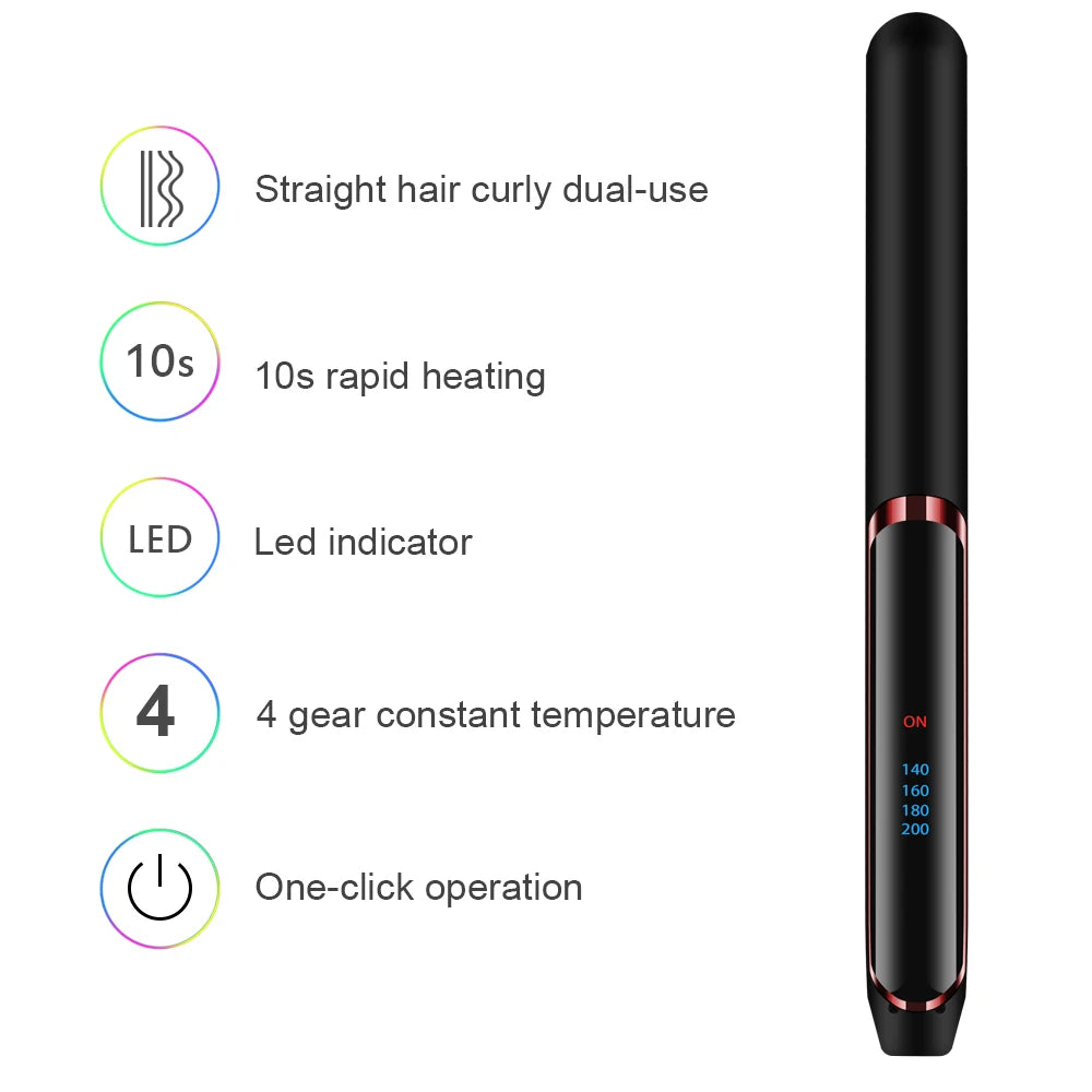 Negative Ion Hair Straightener - Ceramic Fast Heating Flat Iron with Adjustable Temperature - ZOOMNSTORE