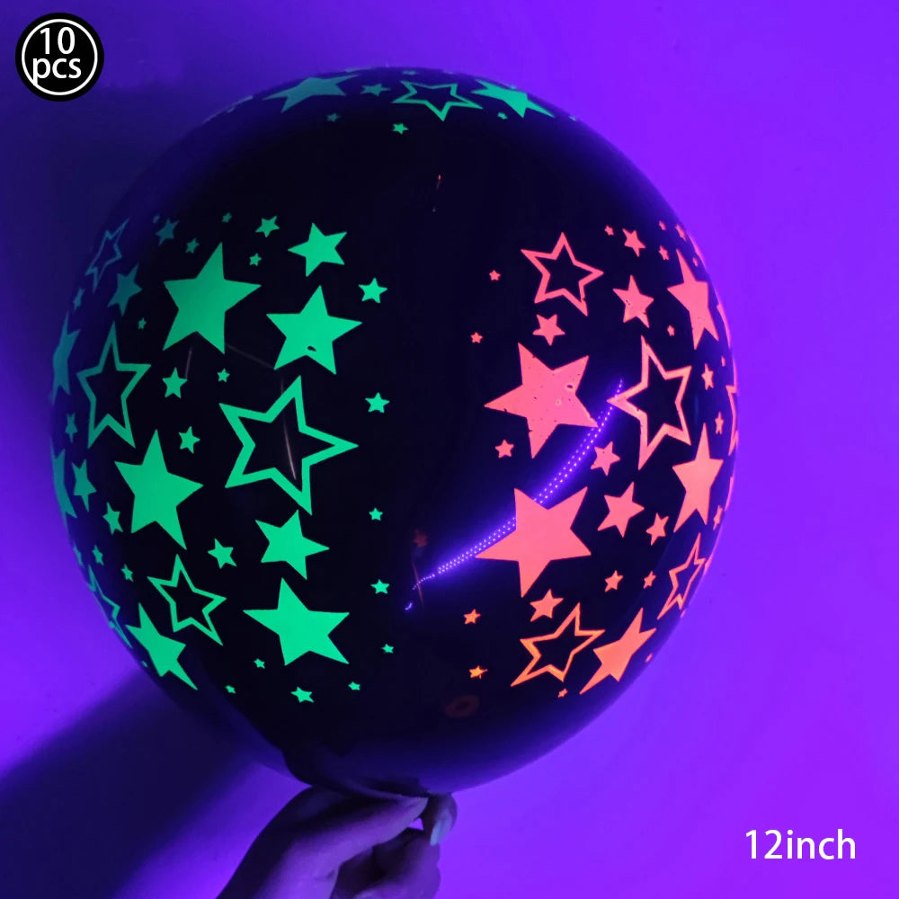 Neon Glow Birthday Party Supplies - Disposable Plates Napkins  Cups for Kids - ZOOMNSTORE