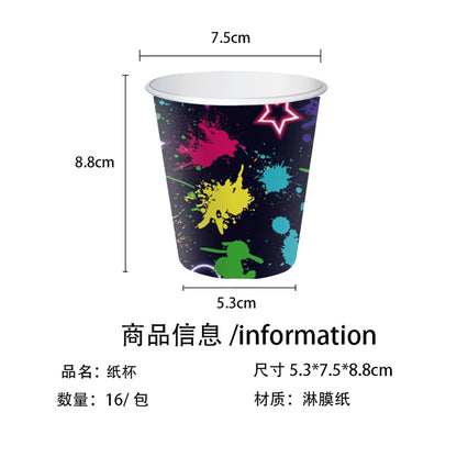 Neon Glow Birthday Party Supplies - Disposable Plates Napkins  Cups for Kids - ZOOMNSTORE