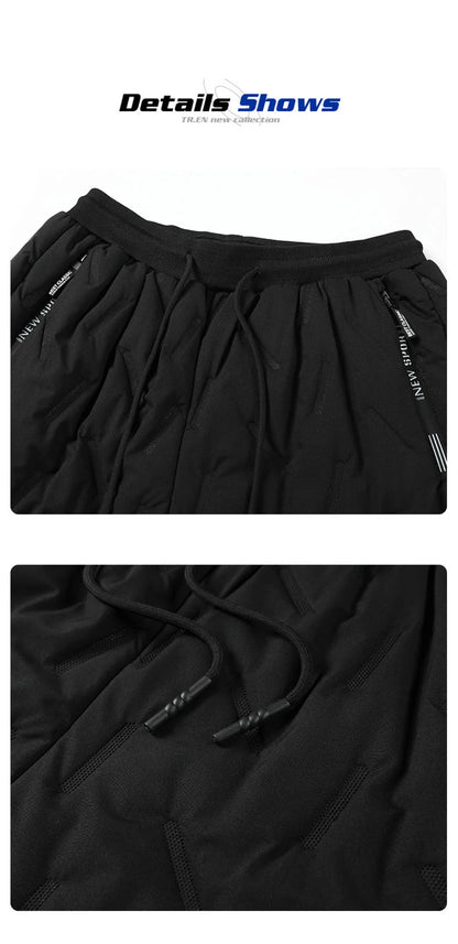 New Fleece Warm Winter Men's Pants Casual Thicken Joggers Pants for Men Thermal Padded Trousers Black Sweatpants Men Waterproof - ZOOMNSTORE