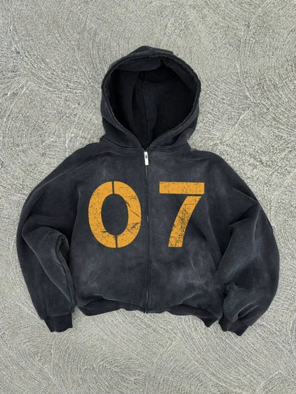 New Trend Hoodie Y2K Personalized Printed Sweatshirt Men's Harajuku Jacket Gothic Zipper Casual Sportswear Loose Fashion Hoodie - ZOOMNSTORE