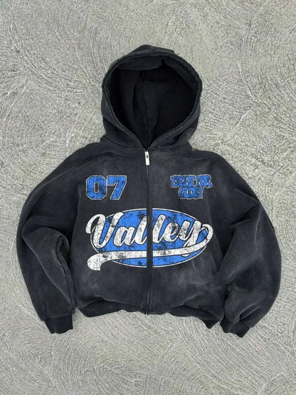 New Trend Hoodie Y2K Personalized Printed Sweatshirt Men's Harajuku Jacket Gothic Zipper Casual Sportswear Loose Fashion Hoodie - ZOOMNSTORE