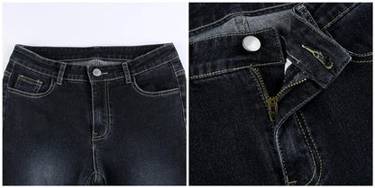 New y2k Flare Jeans Vintage Low Waisted Cute Trousers Aesthetic Streetwear Casual Cargo Pants Women Korean Distressed Jean - ZOOMNSTORE