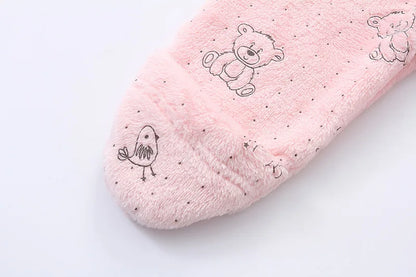 Newborn Baby Rompers - 0-12 Month Cartoon Cotton Baby Jumpsuit, Warm Flannel Bodysuit - ZOOMNSTORE