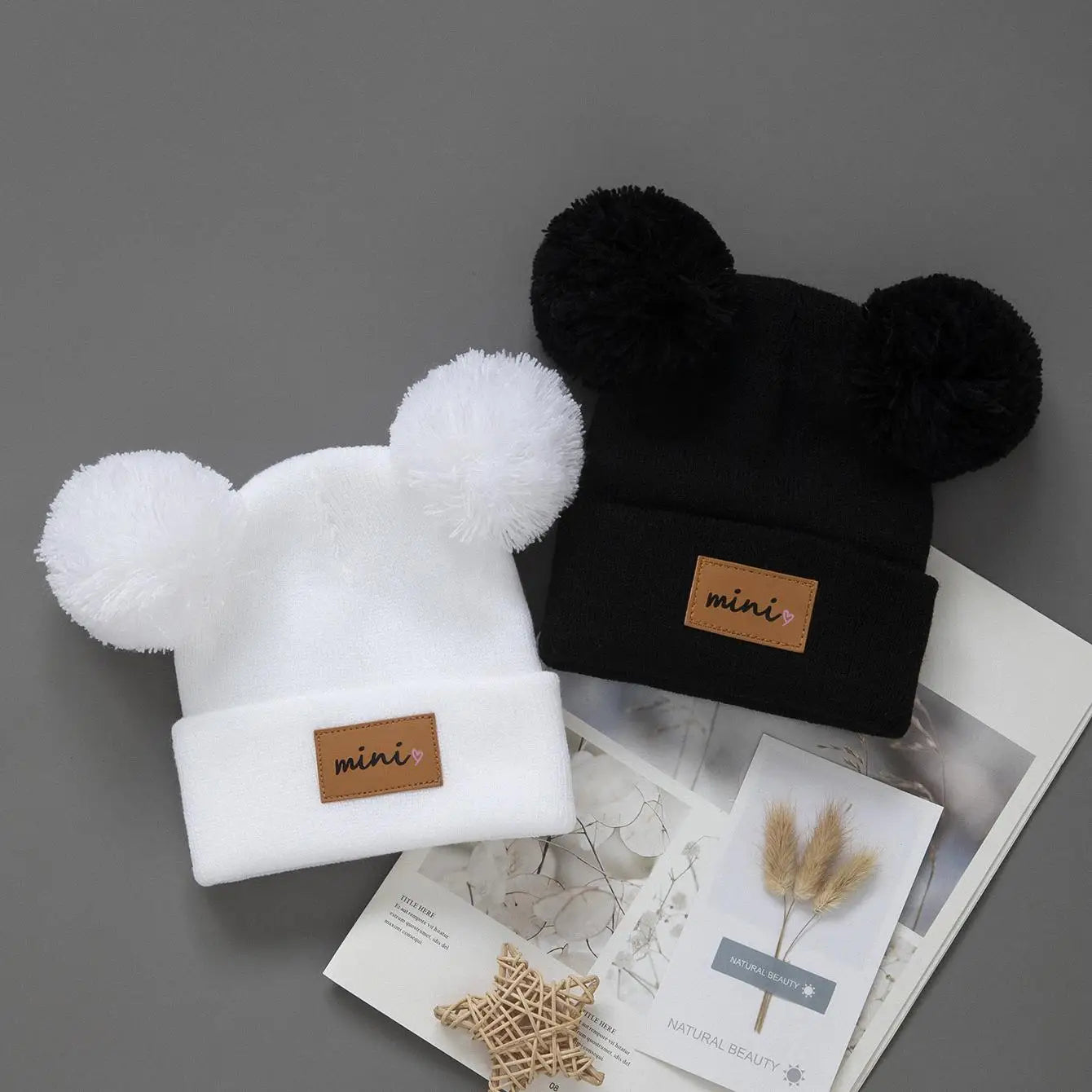 1/2pcs newborn Baby Winter Hat Kids Beanie Cap for Girls Boys Infant Accessories Children Hats Elastic 0-3Y toddler girl boy hat - ZOOMNSTORE