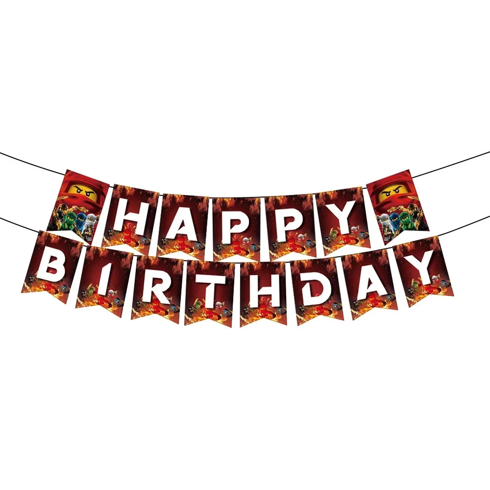 Ninja Birthday Party Supplies - Disposable Tableware Popcorn Plates Balloons  Cups for Kids - ZOOMNSTORE