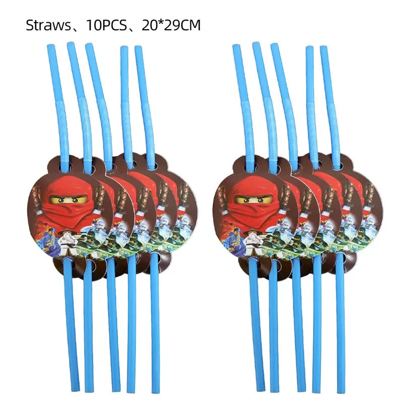 Ninja Birthday Party Supplies - Disposable Tableware Popcorn Plates Balloons  Cups for Kids - ZOOMNSTORE