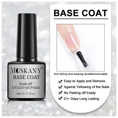 No-Acid Primer Nail Set - Gel Nail Polish Base Coat & Soak Off Gel Kit Combo - ZOOMNSTORE