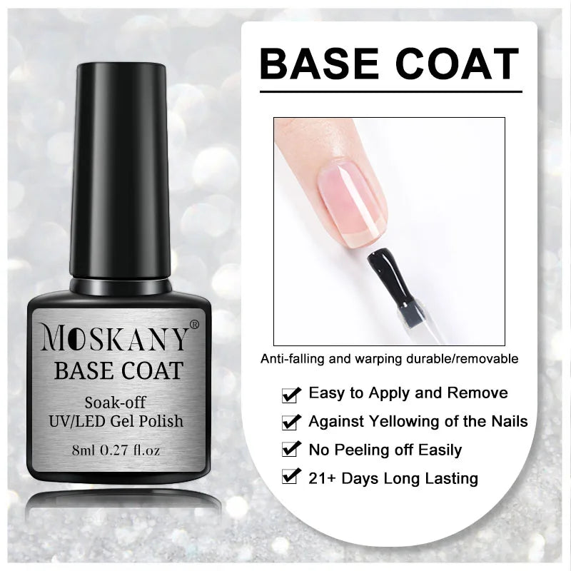 No-Acid Primer Nail Set - Gel Nail Polish Base Coat & Soak Off Gel Kit Combo - ZOOMNSTORE
