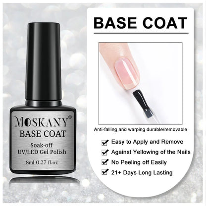 No-Acid Primer Nail Set - Gel Nail Polish Base Coat & Soak Off Gel Kit Combo - ZOOMNSTORE