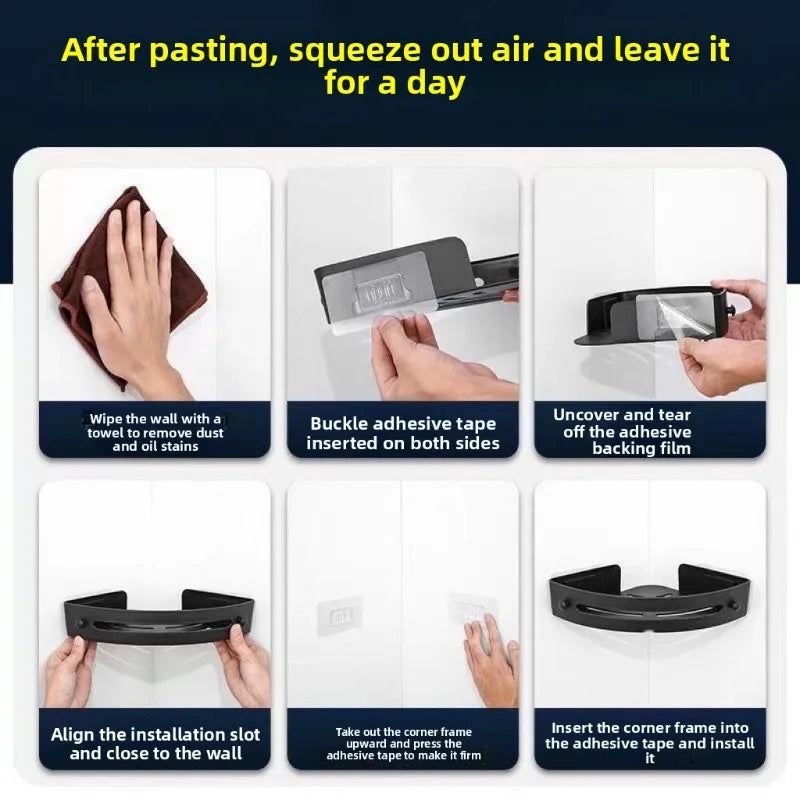 No Drill Waterproof Shower Shelf - Strong Adhesive Bathroom Organizer for Shampoo  Towels - ZOOMNSTORE