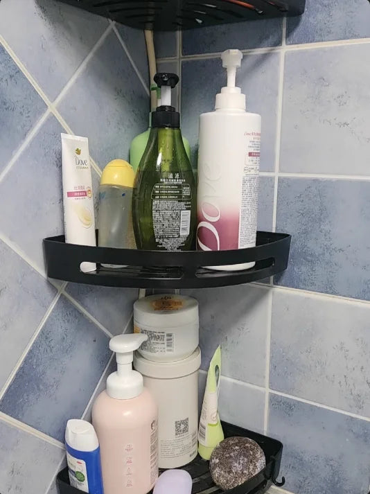 No Drill Waterproof Shower Shelf - Strong Adhesive Bathroom Organizer for Shampoo  Towels - ZOOMNSTORE