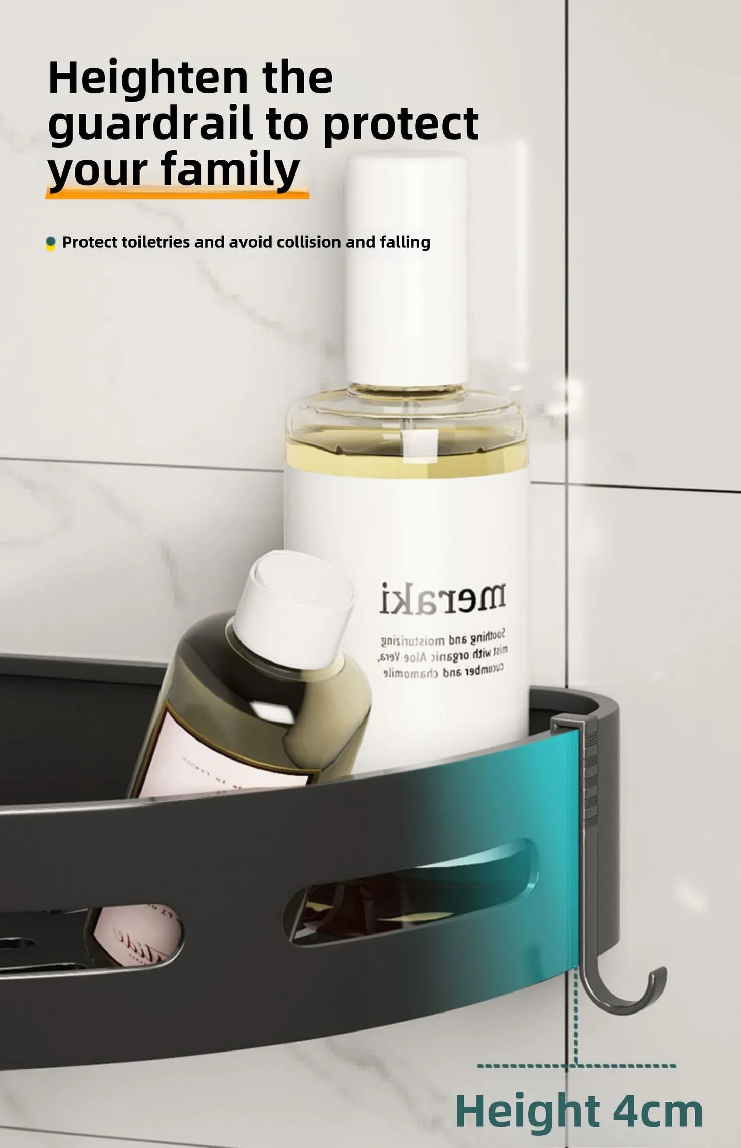 No Drill Waterproof Shower Shelf - Strong Adhesive Bathroom Organizer for Shampoo  Towels - ZOOMNSTORE