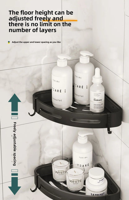 No Drill Waterproof Shower Shelf - Strong Adhesive Bathroom Organizer for Shampoo  Towels - ZOOMNSTORE