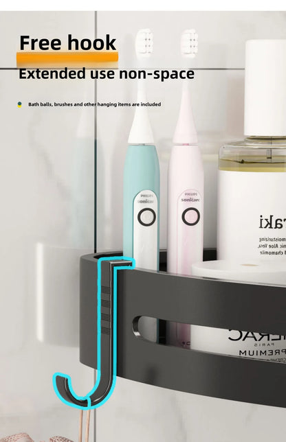 No Drill Waterproof Shower Shelf - Strong Adhesive Bathroom Organizer for Shampoo  Towels - ZOOMNSTORE