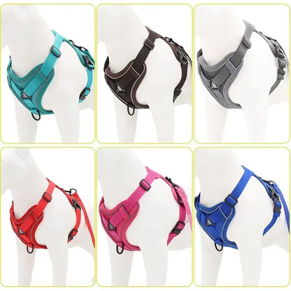 No Pull Dog Harness and Leash Set - Adjustable Reflective Mesh Vest for Small Dogs and Cats - ZOOMNSTORE