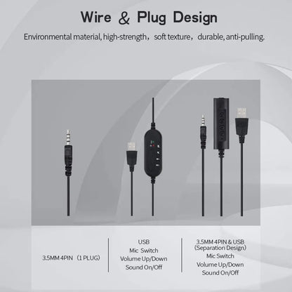 Noise Cancelling Computer Headset - 35mmUSB Wired Stereo for Video Conferencing and Chatting - ZOOMNSTORE