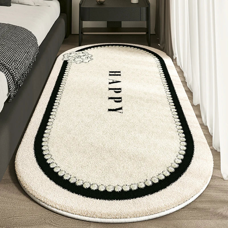 Cashmere Imitation Oval Rug - Non-Slip Dirt Resistant Carpet for Living Room and Study - ZOOMNSTORE