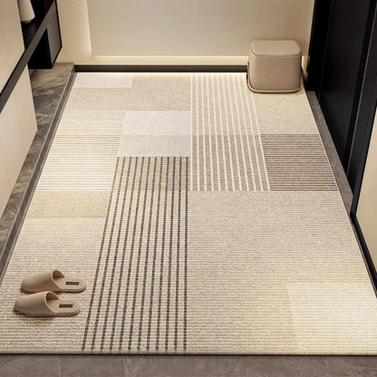 Non Slip Door Mat - Geometric Pattern Rug | Water Resistant Polyester Floor Mat - ZOOMNSTORE